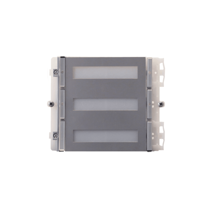 COMELIT - Serie Ikall Metal - Modulo 4 pulsanti, sistema Simplebus/ViP, finitura acciaio inox, cartellini portanome, illuminazione LED blu/bianco/spento