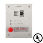 COMELIT - Serie Emergency - Pulsantiera video emergenza da incasso in acciaio inox, 1 pulsante braille, sistema ViP, audio/video PoE, LED stato, H.264