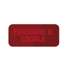 COMELIT - Scritta "EVACUARE IL LOCALE" per pannello ottico-acustico 48CLU003, sfondo rosso, illuminazione LED