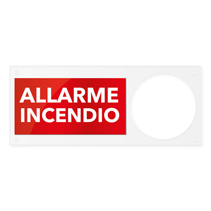 COMELIT - Pannello indicatore allarme incendio plexiglass, spazio sirena 41SCI000, 350x140x5mm