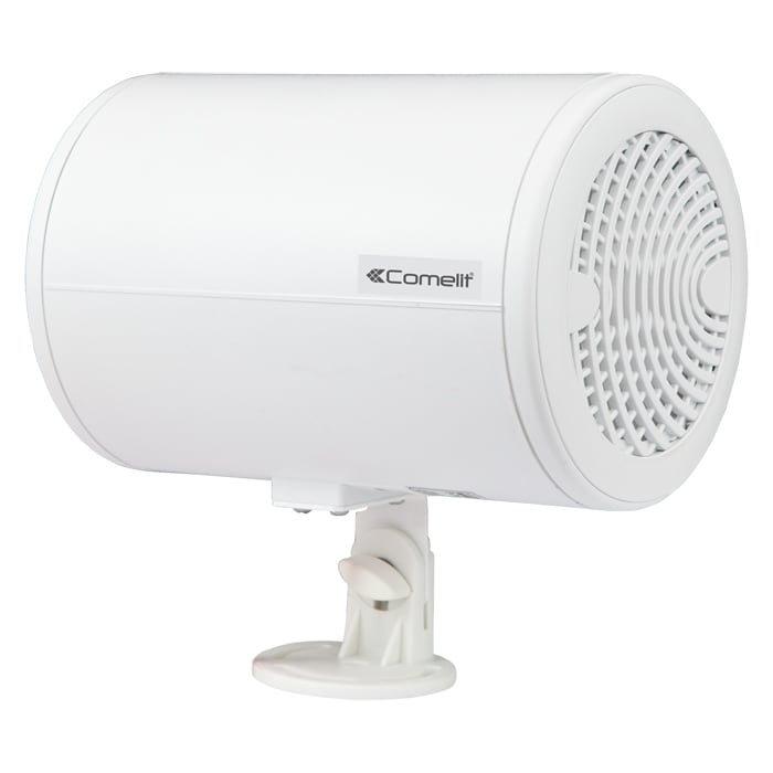 COMELIT - Proiettore bidirezionale 6+6W, ABS bianco, staffa orientabile, cavo resistente fuoco, EN54-24
