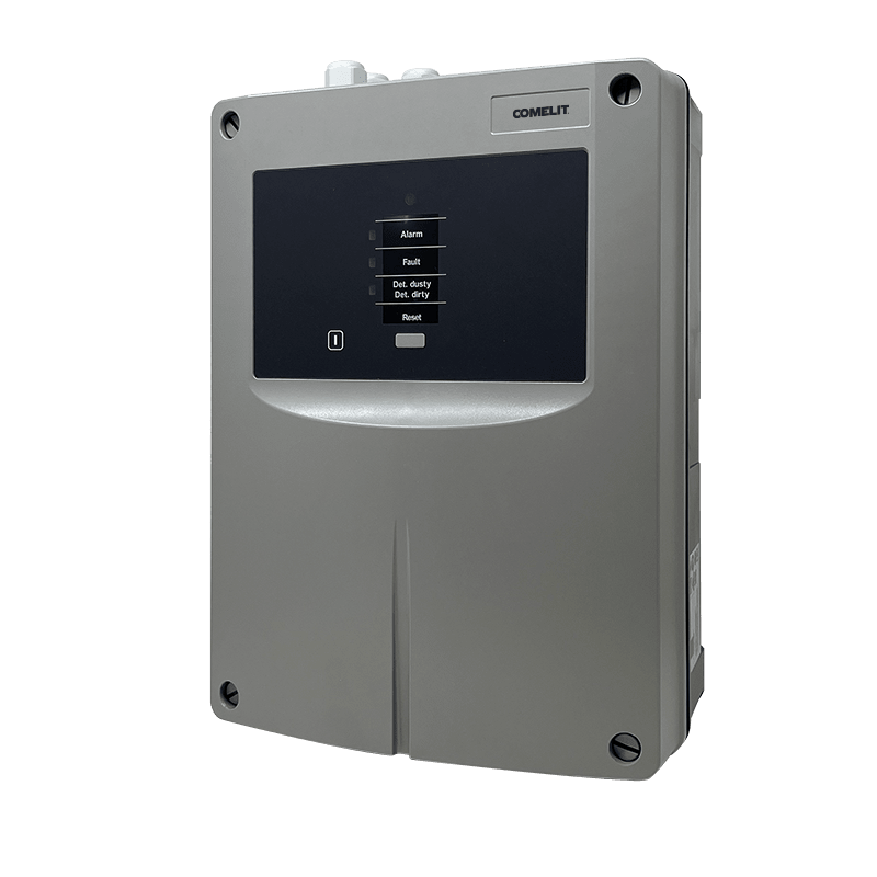 COMELIT - Rivelatore aspirazione 1 canale CED/magazzini, SW PipeFlow progettazione, memoria 430 eventi (16M con MCM35), 24VDC ridondante, 200m tubazione EN54-20