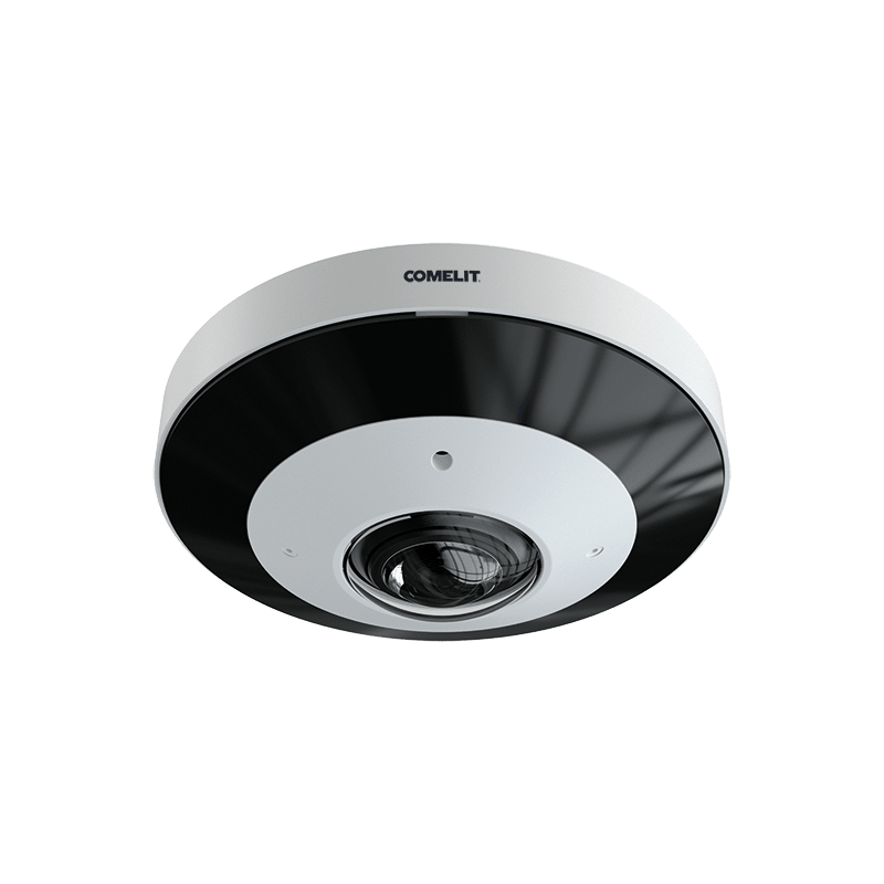 COMELIT - Serie Advance - Telecamera IP fisheye 12MP, ottica fissa 1.65mm, visione panoramica 360°, contenitore alluminio IP67, alimentazione PoE, ONVIF