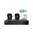 COMELIT - Serie Next - Kit IP 5MP 4 canali, NVR IPNVR004N06PA + 2 telecamere IPBCAMN04F01A + cartello videosorveglianza
