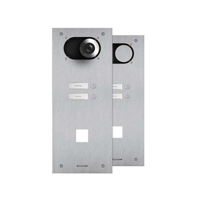 COMELIT - Serie Switch - Frontale 2 pulsanti con foro 40x40mm controllo accessi, AISI 316