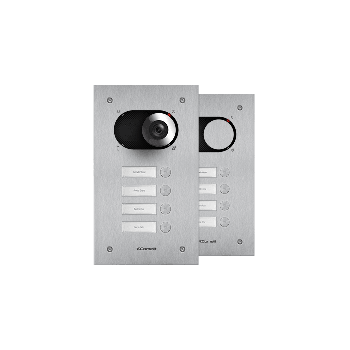 COMELIT - Serie Switch - Frontale 4 pulsanti, acciaio inox AISI 316, retroilluminazione LED, IK08