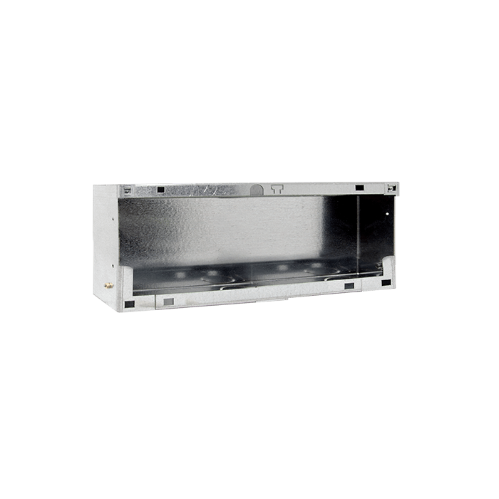 COMELIT - Serie Switch - Scatola da incasso per frontale accessorio 4 colonne pulsanti, acciaio zincato, 383x110.5x56mm