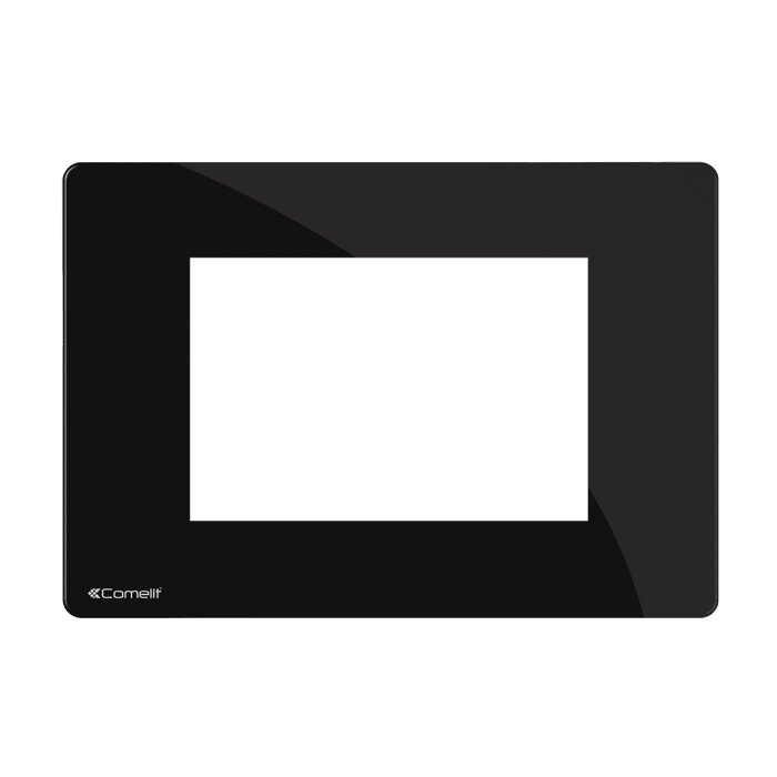 COMELIT - Serie One - Placca absolute black 3 moduli, compatibile BTicino Living Light