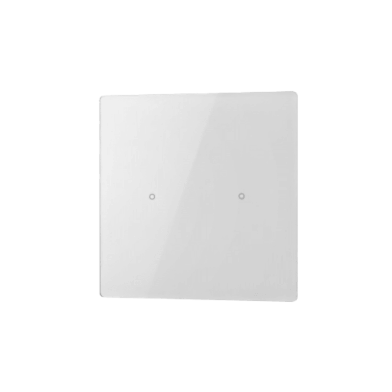 COMELIT - Serie Cubik - Pulsante KNX quadrato Basic bianco, 2 zone touch, termostato PI, sensore umidità