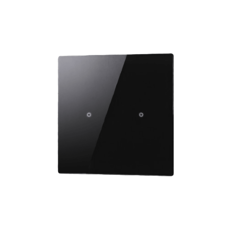 COMELIT - Serie Cubik - Pulsante KNX quadrato Basic nero, 2 zone touch, termostato PI, sensore umidità