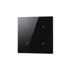 COMELIT - Serie Cubik - Pulsante KNX quadrato Basic nero, 4 zone touch, termostato PI, sensore umidità
