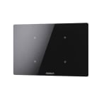 COMELIT - Serie Cubik - Pulsante KNX orizzontale Basic nero, 4 zone touch, termostato PI, sensore umidità