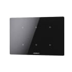 COMELIT - Serie Cubik - Pulsante KNX orizzontale Basic nero, 6 zone touch, termostato PI, sensore umidità