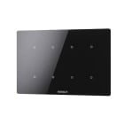 COMELIT - Serie Cubik - Pulsante KNX orizzontale Basic nero, 8 zone touch, termostato PI, sensore umidità