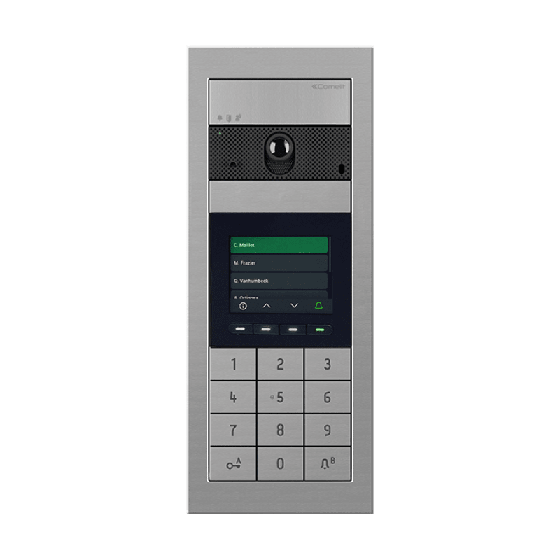 COMELIT - Serie Ultra - Pulsantiera video da incasso con rubrica digitale 3.5" e tastiera numerica, sistema ViP, Bluetooth