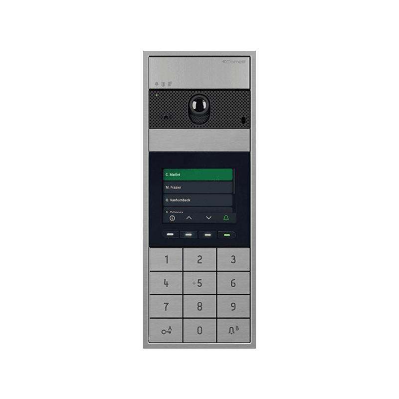 COMELIT - Serie Ultra - Pulsantiera video da parete con rubrica digitale 3.5" e tastiera numerica, sistema ViP, Bluetooth