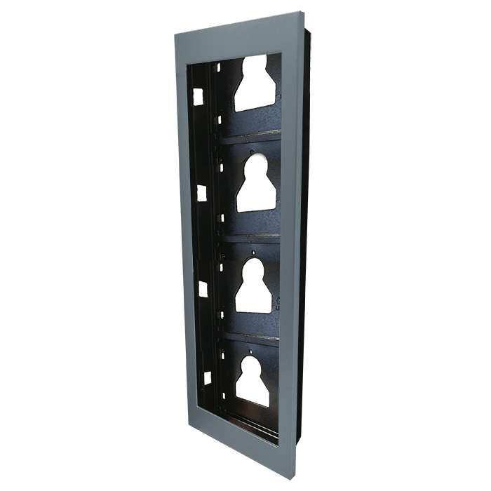COMELIT - Serie Ultra - Telaio da incasso 4 moduli, alluminio silver RAL9006, anti-UV, 125.5x408x35mm