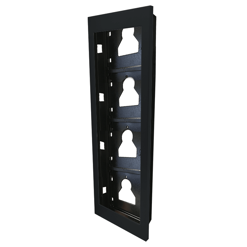 COMELIT - Serie Ultra Black - Telaio da incasso 4 moduli, alluminio nero RAL9005, anti-UV, affiancabile, 125.5x408x35mm