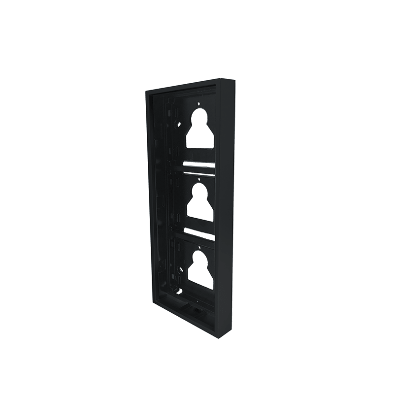 COMELIT - Serie Ultra Black - Custodia da parete 3 moduli nero RAL9005, sporgenza 35mm