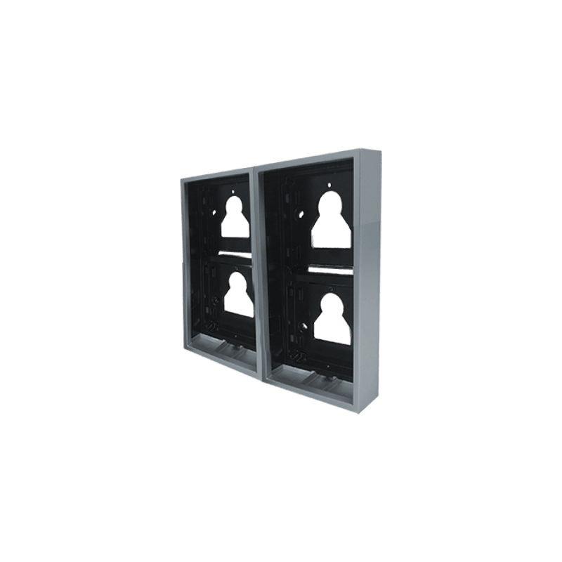COMELIT - Serie Ultra - Custodia da parete 2x2 moduli silver RAL9006, cavo collegamento incluso