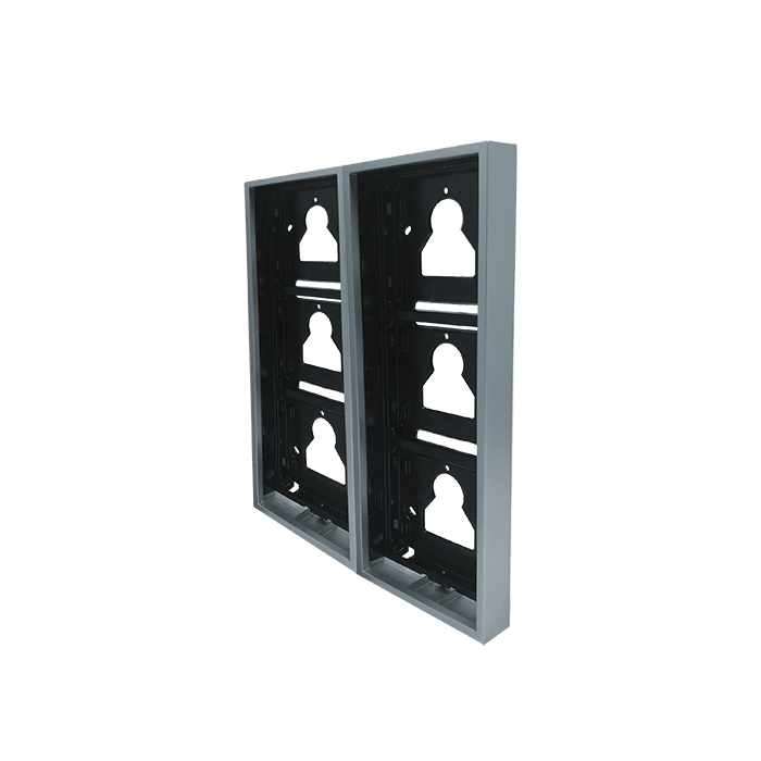 COMELIT - Serie Ultra - Custodia da parete 2x3 moduli (6 moduli) silver RAL9006, cavo incluso