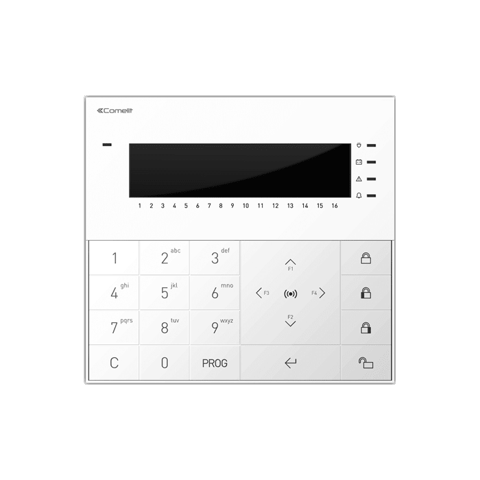 COMELIT - Serie Vedo - Tastiera LCD soft-touch con RFID per centrale VEDO200, 2 ingressi, serigrafia 16 aree