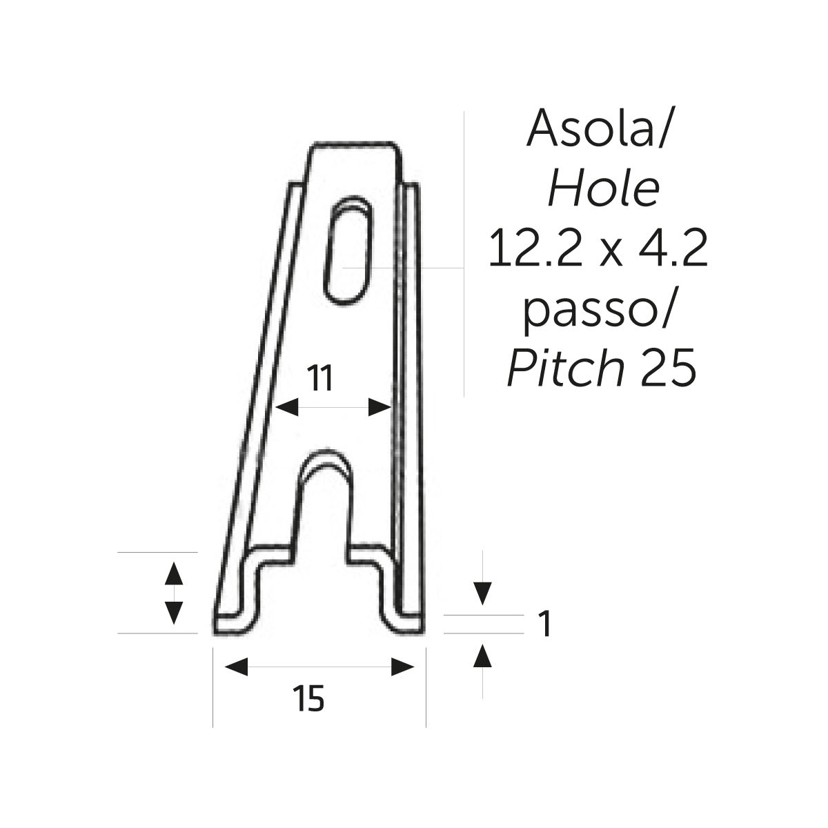 CONTACT - GUIDA DIN OMEGA PICCOLA 15 MM FZ