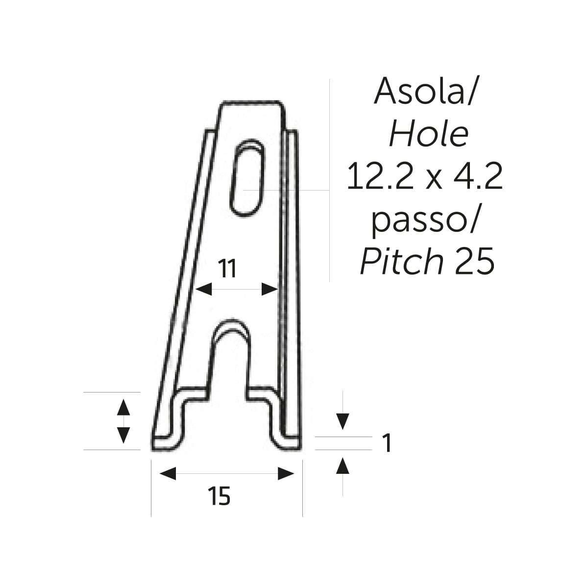 CONTACT - GUIDA DIN OMEGA PICCOLA 15 MM FZ