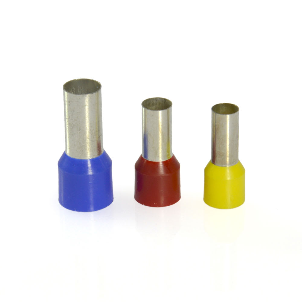 CONTACT - Terminale isolato tubolare sezione 16 mm² lunghezza 18 mm confezione da 100 pezzi. PTL-16018