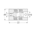 DATASENSING - FAC06-06 FLEX ALUMINIUM COUPLING 6MM 95B081300
