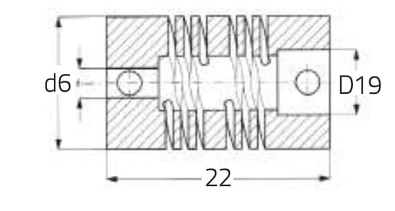 DATASENSING - FAC06-06 FLEX ALUMINIUM COUPLING 6MM