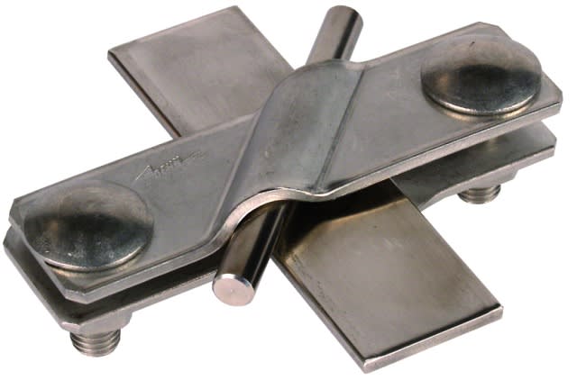 DEHN - Morsetto universale in acciaio inossidabile V4A per tubi da 40/40mm con distanza tra i punti di 7-10mm.