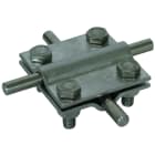 DEHN - Morsetto a croce senza piastra interna 60x60mm per Td 8-10mm in acciaio inossidabile.