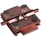 DEHN - Morsetto a croce in rame per tubi da 8-10 mm e piastre da 30-40 mm con piastra intermedia.