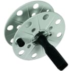 DEHN - Bobina in plastica grigia, larghezza 40mm con spinotto e senza cavo.