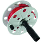 DEHN - Bobina in plastica grigia, larghezza 40 mm con spinotto e 50 m di cavo rosso 0,75mm².