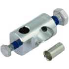 DEHN - Bullone di fissaggio in alluminio con fori da 11 e 23 mm e filettature.