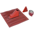 DEHN - Set passante per tetti rosso composto da tegola in alluminio per tubi diametro 10/16/48mm.