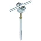 DEHN - Staffa portaasta con cavalotto in Zama per tubi da 7-10mm Fe/tZn con tassello 140mm per pareti isolanti termiche.