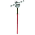 DEHN - Staffa portaasta con cavalotto in Zama per tubi da 7-10mm Fe/tZn con tassello 230mm per pareti isolanti termicamente.