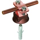 DEHN - Staffa portafilo inox/ramato per td. 8-10mm con zoccolo in plastica e tassello.