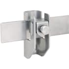 DEHN - Staffa per fissaggio a parete in acciaio inossidabile V2A per cavi piatti da 6 a 10 mm, con distanza di 15 mm dalla parete.