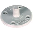 DEHN - Piastra da incollare D 40mm PA con perno filettato M8 e 4 fori, ideale per applicazioni industriali.