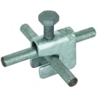 DEHN - Morsetto di collegamento in ferro/zinco per ferrite di armatura per tubi da 6-10/6-10mm con profondità di 30mm.