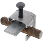 DEHN - Morsetto di collegamento in ferro nero per ferri di armatura da 6 a 22mm e da 30 a 40mm.