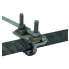 DEHN - Morsetto a cavallotto FE/nero per D 16-48mm, Td 10mm/Pt 30-40mm, 2 viti R 10mm.