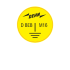 DEHN - Etichetta adesiva per messa a terra come indicazione per prodotti di messa a terra ferroviaria D 50mm.