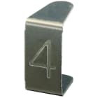 DEHN - Targhetta di numerazione 4 in acciaio inossidabile.