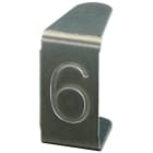 DEHN - Targhetta di numerazione 6 in acciaio inossidabile.