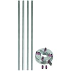 DEHN - Set di fissaggio per montaggio di punti di captazione laterali/orizzontali su tubi portanti HVI long e HVI power 4 raggi al D10x530.